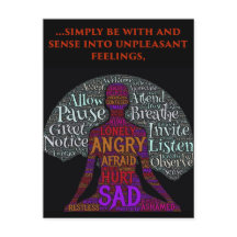 Estar con su tarjeta postal de sentimientos