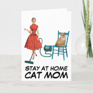 ESTAR EN CASA TARJETAS DE RETRO CAT MOM RETRO