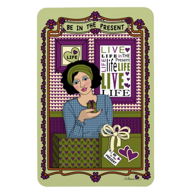 Estar en el imán del refrigerador Present_A_4x6 (Vertical)