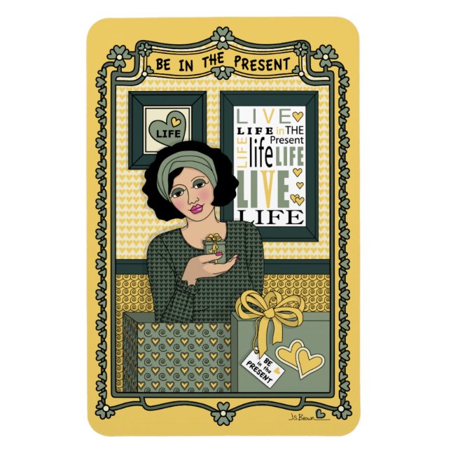 Estar en el imán del refrigerador Present_C_4x6 (Vertical)