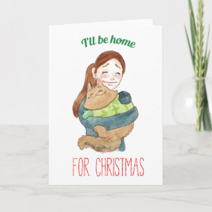 Estaré en casa para la tarjeta de Navidades