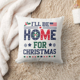 Estaré en casa para Navidades | Cojín decorativo f