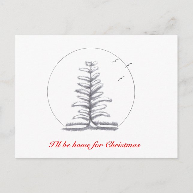Estaré en casa para Navidades... postal (Anverso)