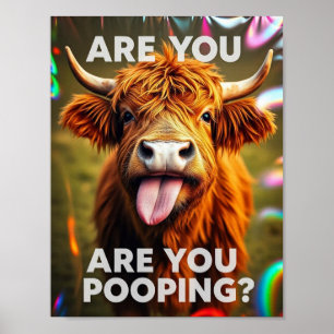 ¿Estás Defecando? Vaca Highland Divertida, Arte de