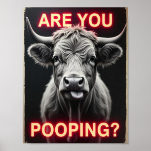 ¿Estás Defecando? Vaca Highland Divertida, Arte de