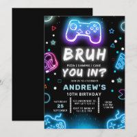 ¿ESTÁS DENTRO? Invitación de cumpleaños de Neon Ga