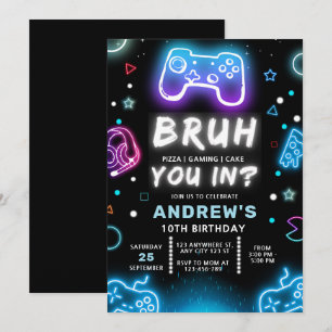 ¿ESTÁS DENTRO? Invitación de cumpleaños de Neon Ga