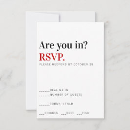 ¿Estás dentro? Tarjeta de respuesta de boda de Las