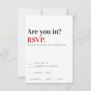 ¿Estás dentro? Tarjeta de respuesta de boda de Las
