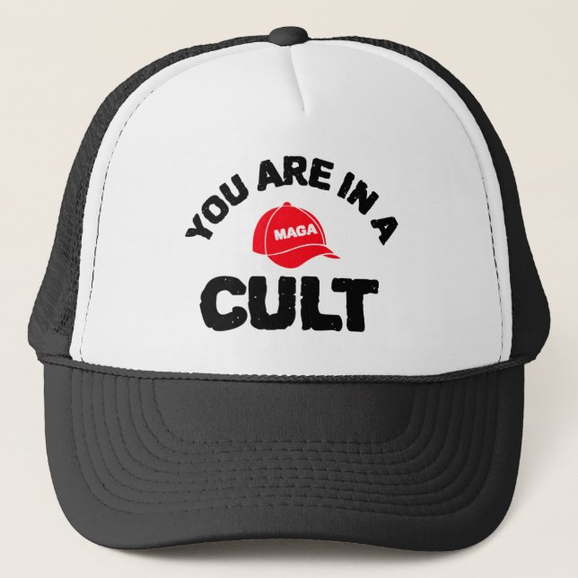 ¡Estás En Un Culto! | Sombrero de camión Anti-MAGA (Anverso)