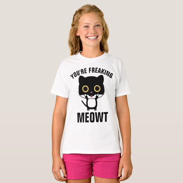 ESTÁS FRECANDO MEOWT, Camisetas Graciosas Cat para (Anverso completo)