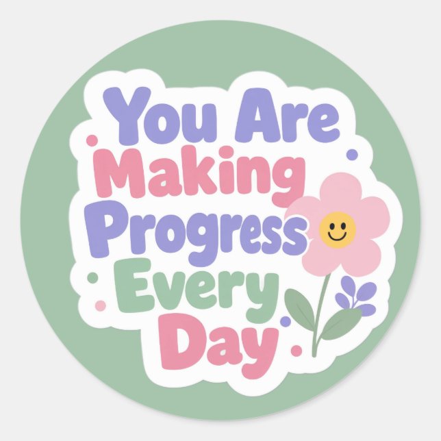 Estás Haciendo Progreso Pegatinas de Recompensa pa (Anverso)