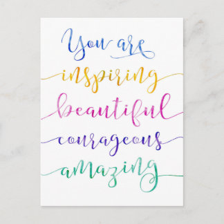 Estás inspirando bella y valiente postal