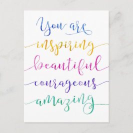 Estás inspirando bella y valiente postal