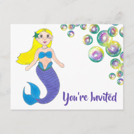 Estás Invitado Invitación de Cumpleaños de Sirena