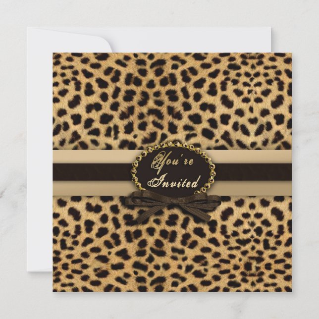 Estás invitado - Invitación - Leopard Print (Faux) (Anverso)
