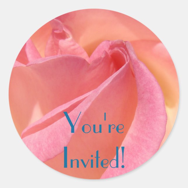 Estás Invitado Sobre de Invitación sellos Rosa Ros (Anverso)