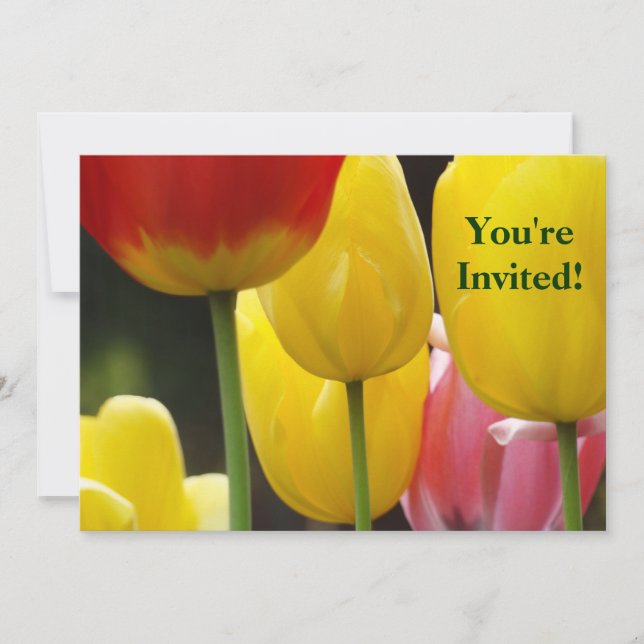 ¡Estás Invitado! Tarjetas de Invitación de Tulipan (Anverso)