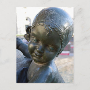 Estatua Angélica en Barcelona, postal en España