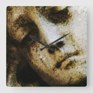 Estatua Angélica Vintage Reloj de pared cuadrado f