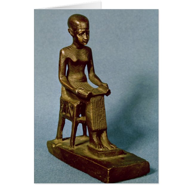 Estatua asentada de Imhotep que sostiene un (Frente)