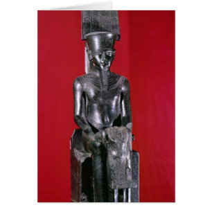 Estatua asentada de la protección del Amon de dios
