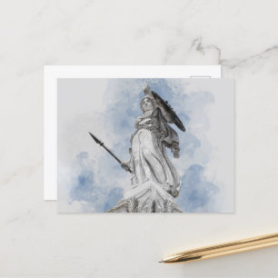 Estatua clásica de la postal de Atenea - Mitología