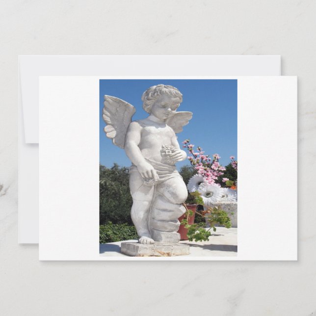 Estatua de Ángel en blanco y gris (Anverso)