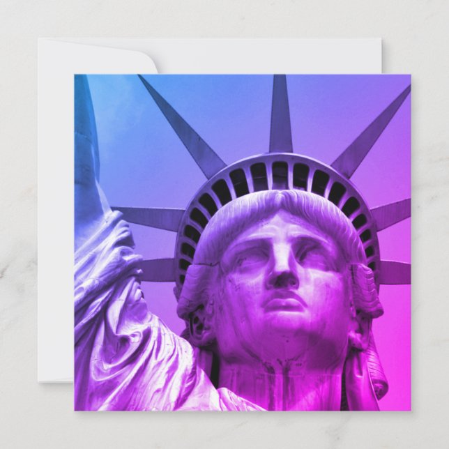 Estatua de arte pop azul púrpura en Nueva York (Anverso)