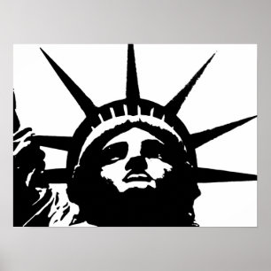 Estatua de arte pop blanco y negro del Poster de l