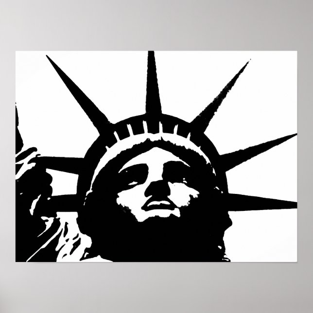 Estatua de arte pop blanco y negro del Poster de l (Frente)