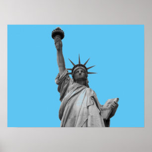 Estatua de arte pop de Liberty Blue Greyscale Nuev