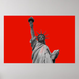Estatua de Arte Pop de Liberty Red Greyscale Nueva