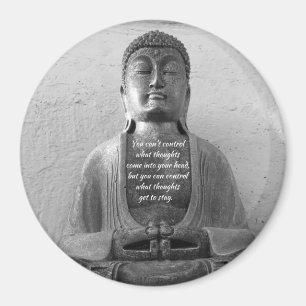 Estatua de Buda antigua, cita, meditación, imán