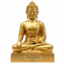 Estatua de Buda dorado haciendo Bhumisparsha Mudra
