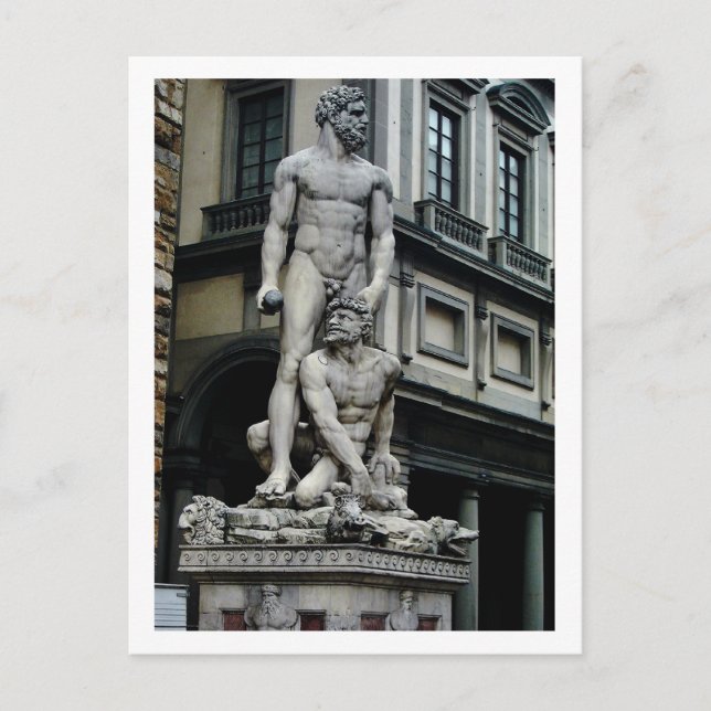 Estatua de Hércules y Cacus, postal de Florencia (Anverso)