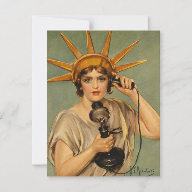 Estatua de la Libertad, anuncio de guerra patrióti (Anverso)