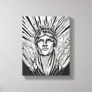 Estatua de la Libertad Arte de Línea Moderna
