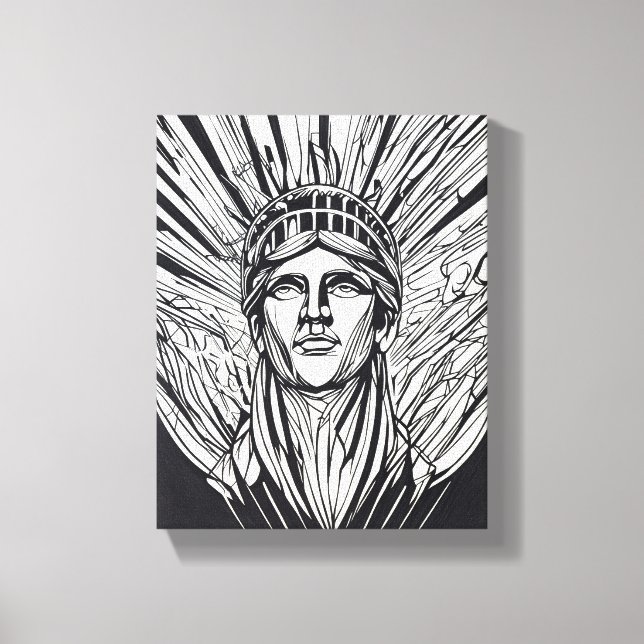 Estatua de la Libertad Arte de Línea Moderna (Anverso)