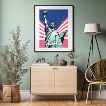 Estatua de la libertad arte pop vibrante de Nueva