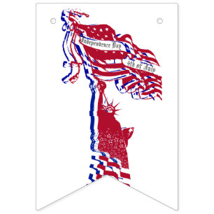 Estatua de la Libertad Bandera Americana y su text