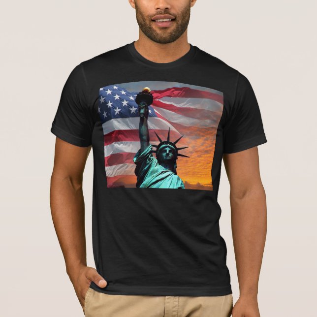 Estatua de la Libertad camiseta de la bandera de E (Anverso)