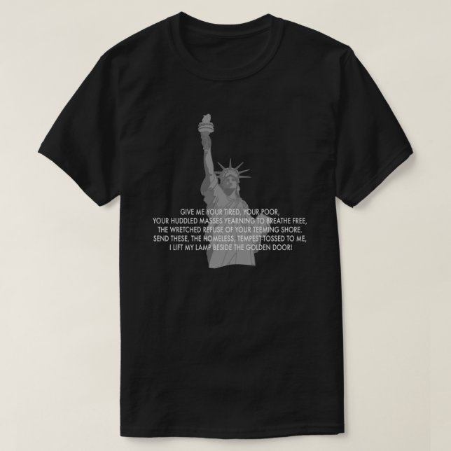 Estatua de la libertad cita camiseta clásica camis (Diseño del anverso)