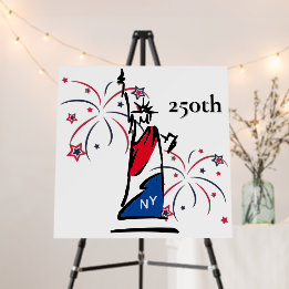 Estatua de la Libertad con fuegos artificiales 250