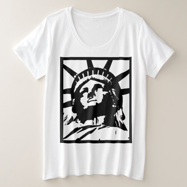 Estatua de la Libertad del Pop blanco y negro (Anverso del diseño)