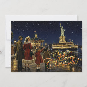 Estatua de la Libertad en Navidad americana de los