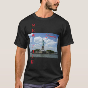 Estatua de la libertad Nyc camiseta negra de los h