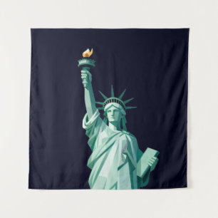Estatua de la Libertad Tapiz Geométrico Contemporá