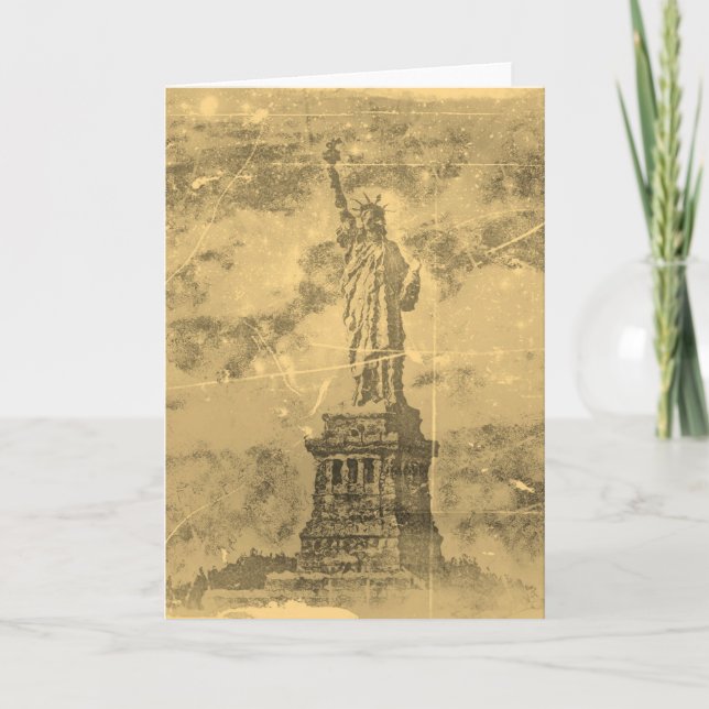 Estatua de la Libertad Vintage Tarjetas de felicit (Anverso)