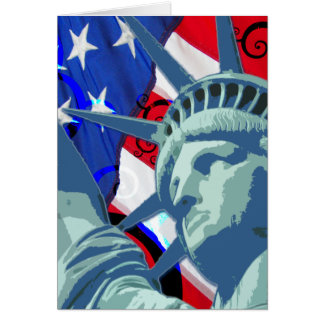 Estatua de la Libertad y Bandera Patriótica Americ